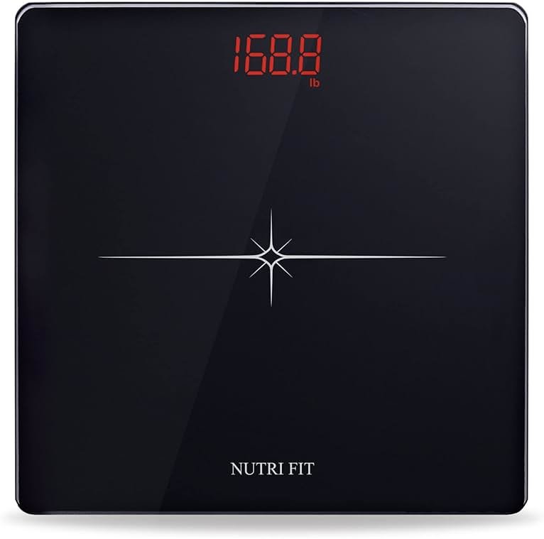 NUTRI FIT Digital Scale for Body Weight, Precision Bathroom Weighing Scale Step-On Technology High Capacity - 330 lb, LED Display with High Precision Measurements, Black - Product Image