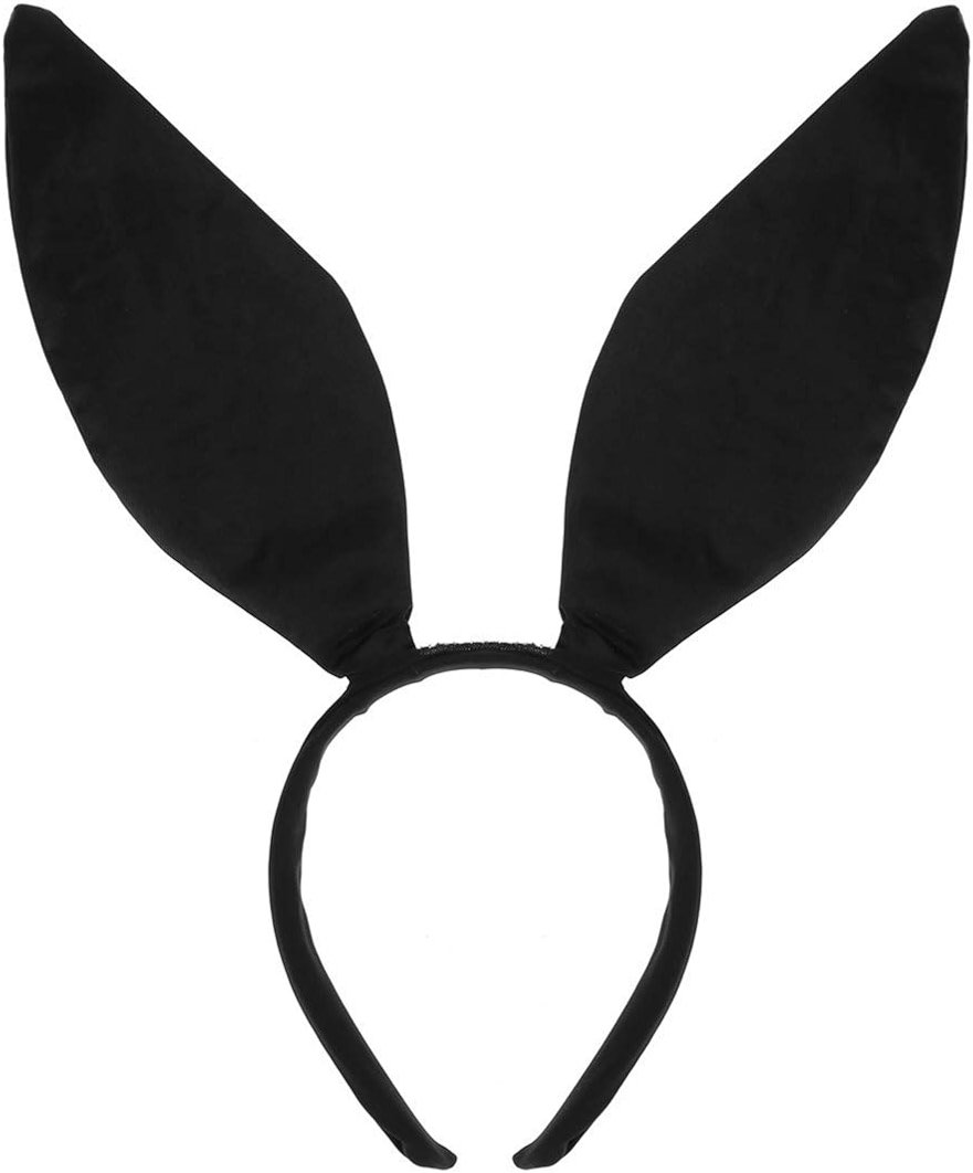 LKQBBSZ Black Bunny Ears Cosplay for Easter, Cute Bunny Rabbit Ears Halloween Costume Halloween Party Accessories for Adult - Product Image