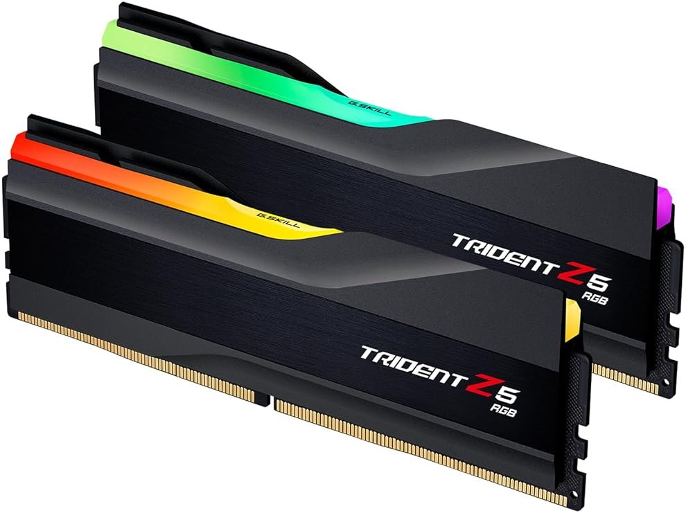 G.SKILL Trident Z5 RGB Series DDR5 RAM (Intel XMP 3.0 & AMD Expo) 32GB (2x16GB) 6000MT/s CL36-36-36-96 1.35V Desktop Computer Memory U-DIMM - Matte Black (F5-6000J3636F16GA2-TZ5RK) - Product Image