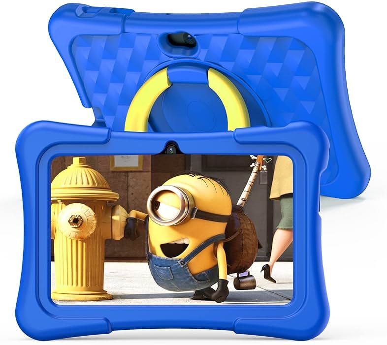 PRITOM 7 inch Tablet for Kids with Solid Case, Kids Tablets 32GB with Parental Control, Pre-Installed Free APPs Games, Educational Toddler Tablet WiFi, Bluetooth, Camera, YouTube Kids - Product Image