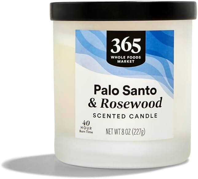365 by Whole Foods Market, Scented Candle, Palo Santo & Rosewood, 40 Hour Burn Time, 8 Ounce - Product Image