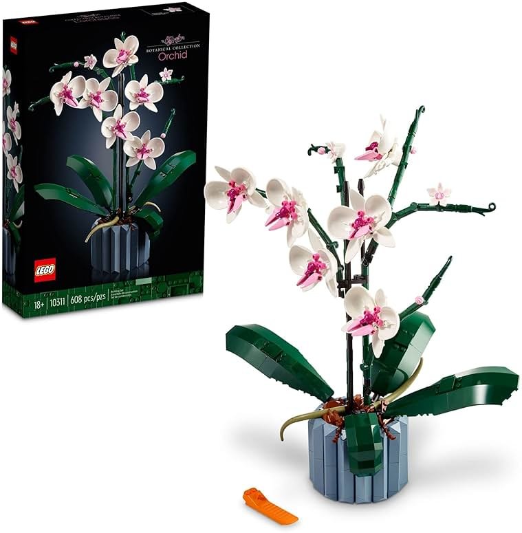 LEGO Botanicals Orchid - Artificial, Fake Indoor Flowers Building Set for Home, Kitchen, Desk Decoration, Adults Ages 18+ - Gift for Birthdays - 10311 - Product Image
