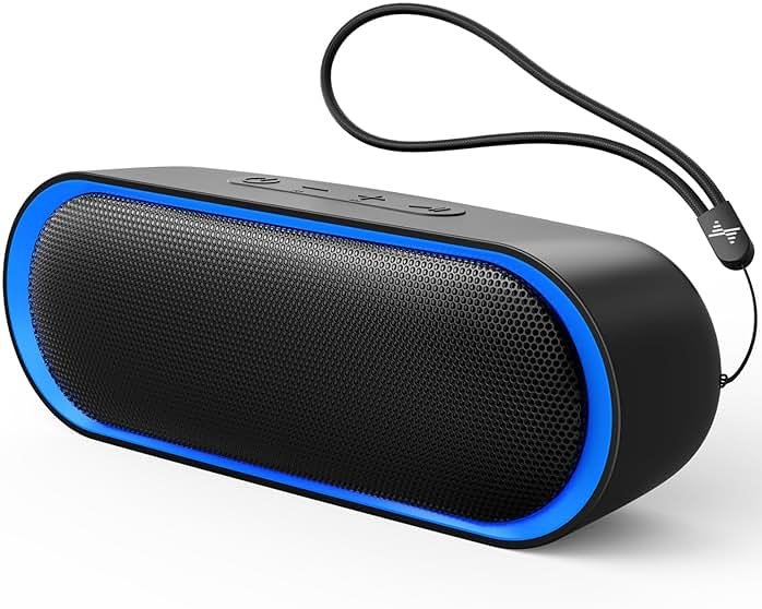 LENRUE Bluetooth Speakers, Waterproof Portable Speakers with TWS, 24 Playtime, Stereo Sound, Wireless for Home Shower Pool Beach Outdoor (Black) - Product Image
