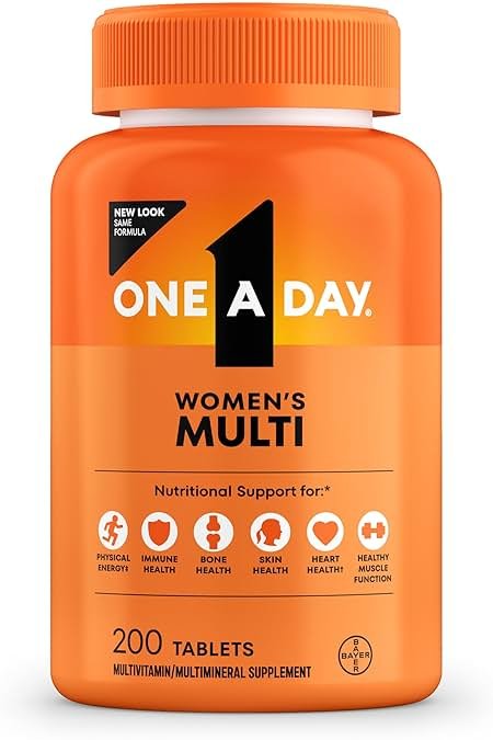 One A Day Multivitamin for Women- Daily Vitamins for Woman with Biotin, Calcium, Folic Acid, Iron & Zinc, Complete Women’s Vitamins, 200 Ct (Packaging May Vary) - Product Image