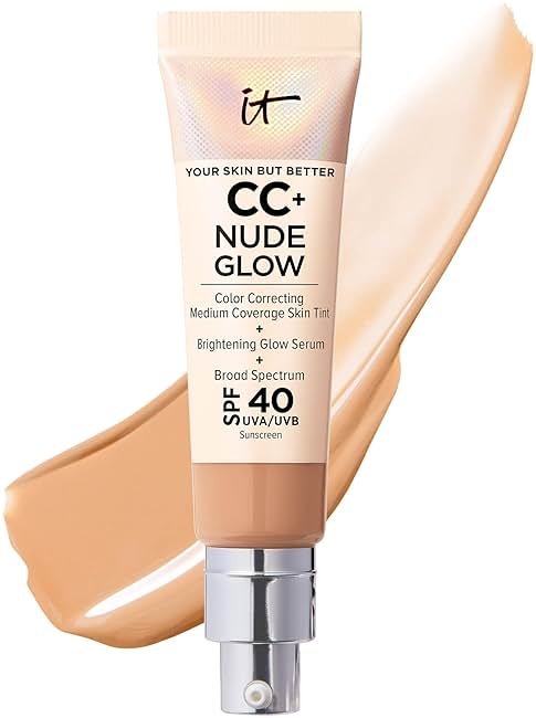 IT Cosmetics CC+ Nude Glow SPF 40 - Medium Coverage Foundation, 2% Niacinamide + Hyaluronic Acid Brightening Glow Serum, Lightweight Up to 24H Hydration, Normal to Dry & Mature Skin - 1.08 fl oz - Product Image