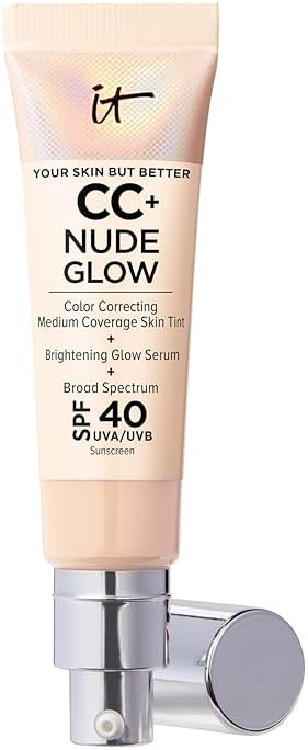 IT Cosmetics CC+ Nude Glow SPF 40 - Medium Coverage Foundation, 2% Niacinamide + Hyaluronic Acid Brightening Glow Serum, Lightweight Up to 24H Hydration, Normal to Dry & Mature Skin - 1.08 fl oz - Product Image