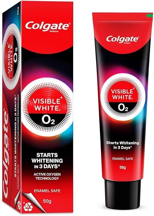 Colgate Visible White O2, Teeth Whitening Toothpaste (50g/1.7oz) - Product Image