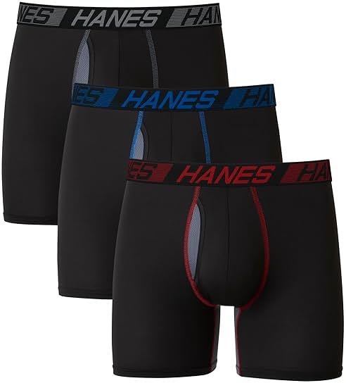 Hanes Men's Underwear Boxer Briefs Pack, 3-Pack, Total Support Pouch, Long or Short-Leg Boxer Briefs - Product Image