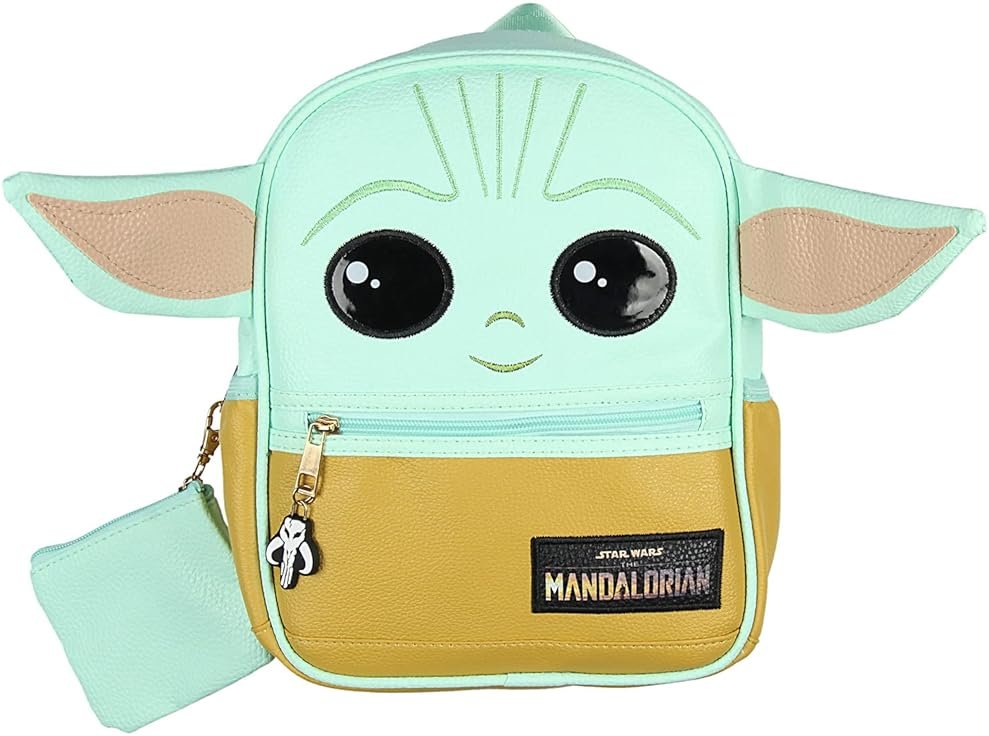 AI ACCESSORY INNOVATIONS Star Wars The Mandalorian Grogu Baby Yoda Mini Backpack 10.5" with Coin Purse - Product Image
