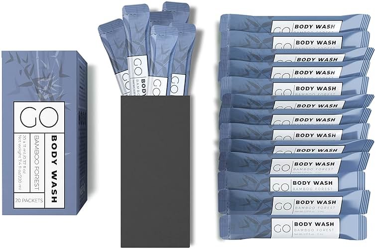 Go Essentials Travel Size Body Wash Packets – Single-use amenity. Airline Friendly. 40 cartons (800 packets). - Product Image