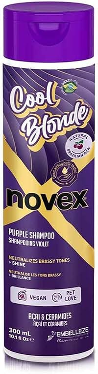 NOVEX Cool Blonde Purple Toning Shampoo 10.1oz/ 300ml - Purple Shampoo Neutralizes, Tones with Acai extract and Ceramides for blonde, silver, bleached, or brassy hair - Product Image