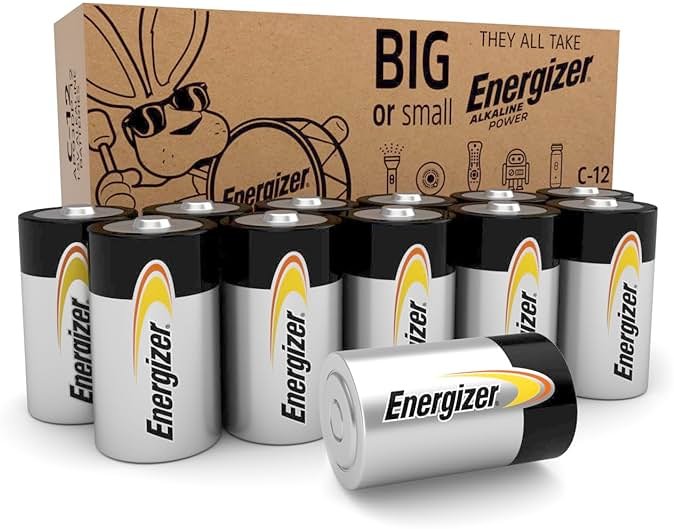 Energizer Alkaline Power C Batteries (12 Pack), Long-Lasting Alkaline C Cell Batteries - Product Image