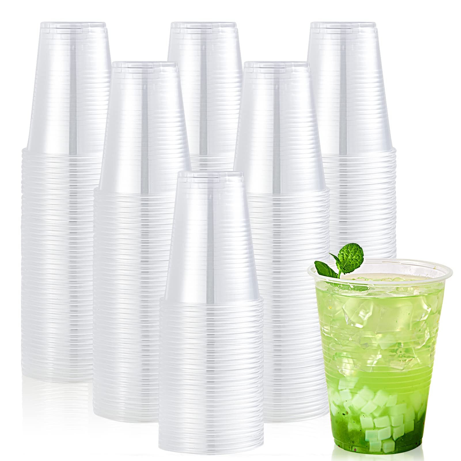 Lilymicky 390 Pack 16 oz Clear Plastic Cups, Cold Disposable Plastic Drinking Cups for Parties, Picnic, BBQ, Travel, and Events - Product Image