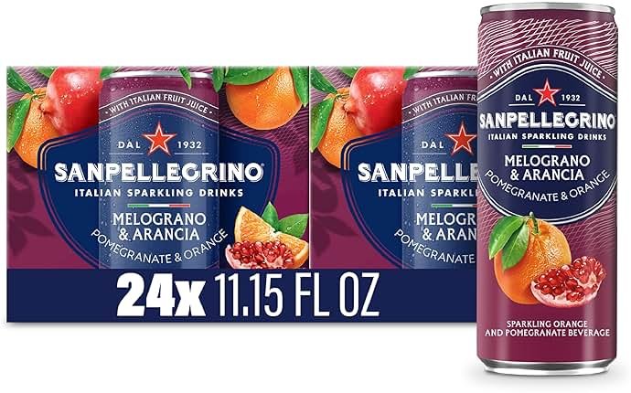 Sanpellegrino Italian Sparkling Drink Melograno And Arancia, Sparkling Orange And Pomegranate Beverage, 24 Pack Of Cans - Product Image