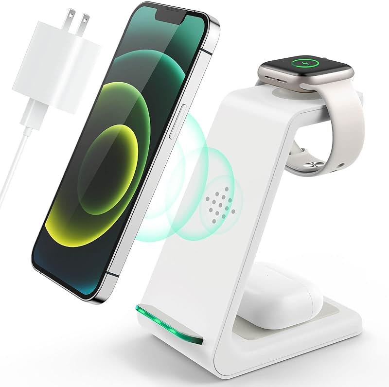 3 in 1 Wireless Charging Station, 2026 Upgraded Fast Desk Charger Station for iPhone 17 16 15 14 13 12 Pro Max Plus, Charger Stand for Apple Watch 11 10 9 8 7 6 5 4 3 2 Ultra SE, Airpods 4 3 2 Pro - Product Image