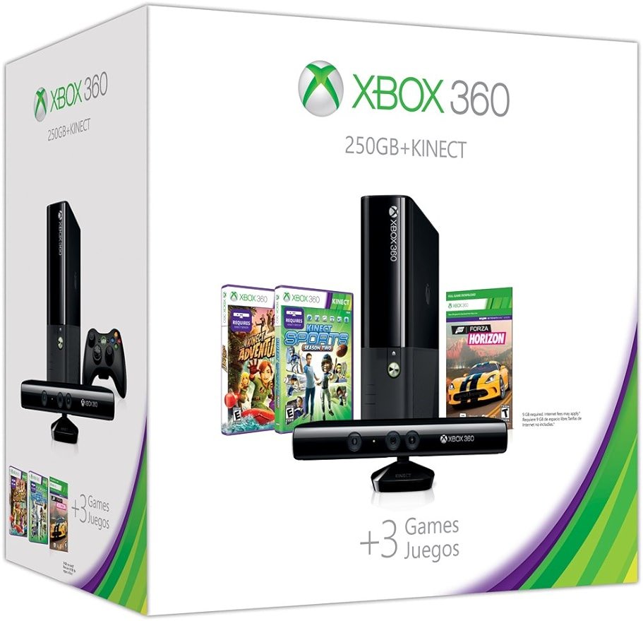 Xbox 360 E 250GB Kinect Holiday Value Bundle (Renewed) - Product Image