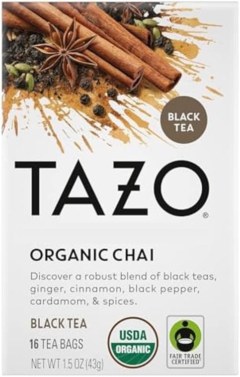 TAZO Organic Chai Black Tea Bags, Caffeinated tea, 16 Total Bags - Product Image