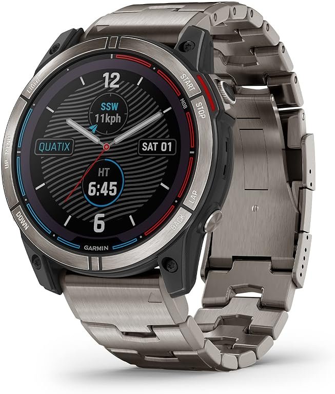 Garmin quatix® 7X Solar Edition, Marine GPS Smartwatch, Solar Charging Capabilities, Durable Watch with Flashlight, Tide Changes and Anchor Drag Alerts, Waypoint Marking - Product Image