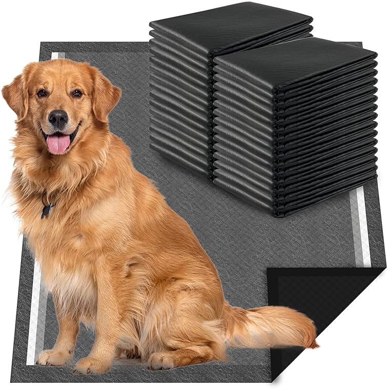 Dogcator Charcoal Dog Pee Pads Extra Large 28“x34”, Puppy Pads XL 30 Count, Potty Pads for Dogs, Disposable Urine Bed Pads for Odor-Control, X-Large Piddle Underpads, Training Liners for Housebreaking - Product Image