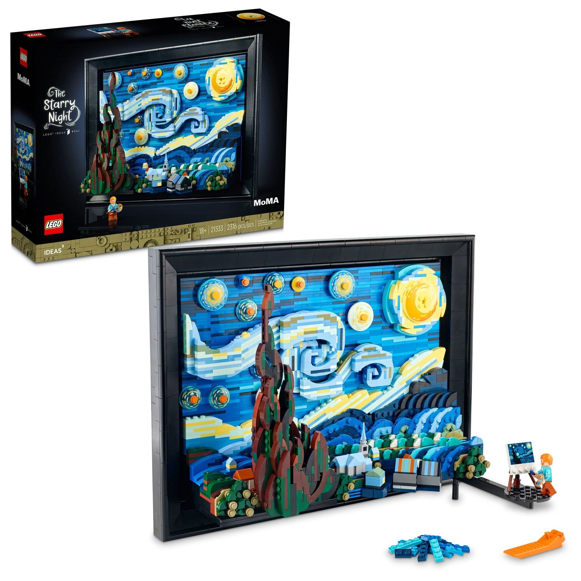LEGO Ideas Vincent Van Gogh The Starry Night - Building Set for Adults, Ages 18+ - Beautifully Detailed Home Wall Art Decor - Gift for Men & Women - 21333 - Product Image