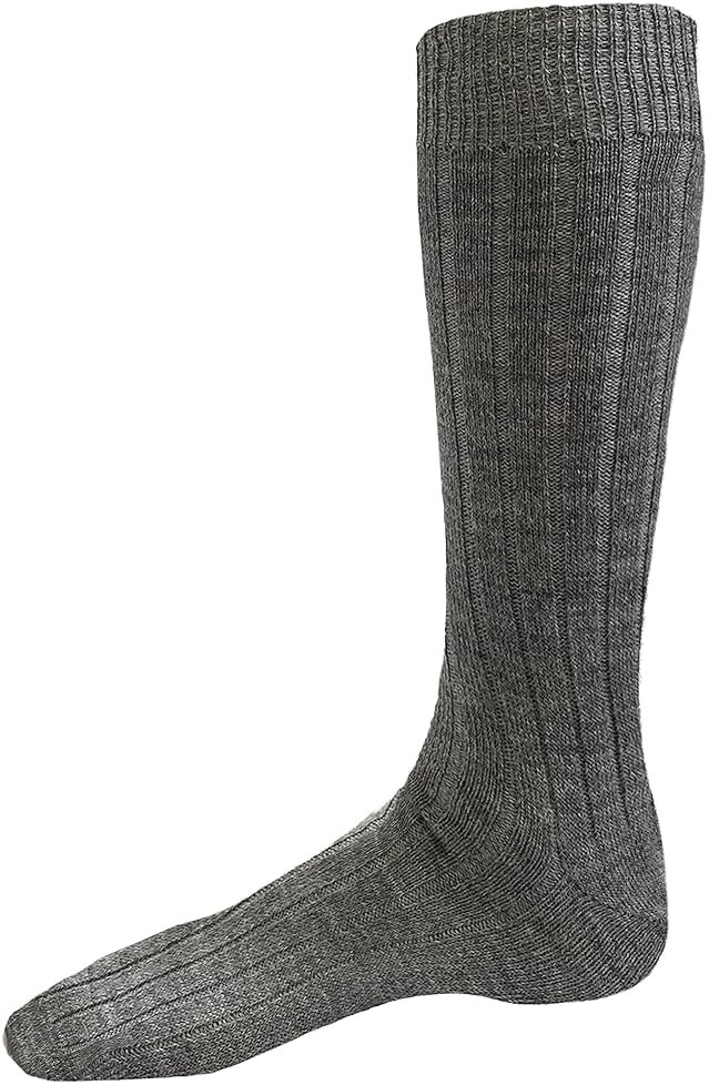 TINKUY PERU Ribbed Socks, Mid-Length Alpaca Wool Smart Dress Socks for Men, One Size - Product Image