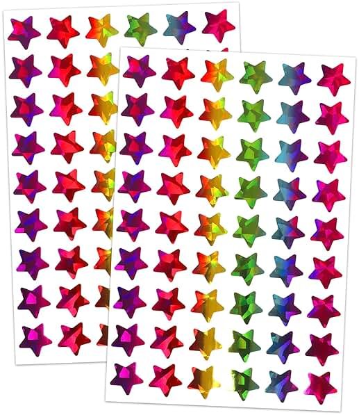 1620 Pcs Holographic Rainbow Small Star Stickers for Kids Reward, Behavior Chart, Student Planner and School Classroom Teacher Supplies, 0.6" Diameter - Product Image