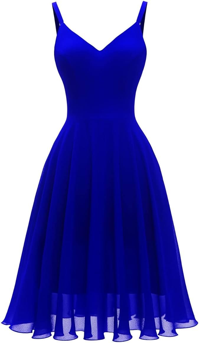 Ellames Women's 2026 Summer Dress Spaghetti Strap Cocktail Swing Beach Dresses V Neck Sundress - Product Image