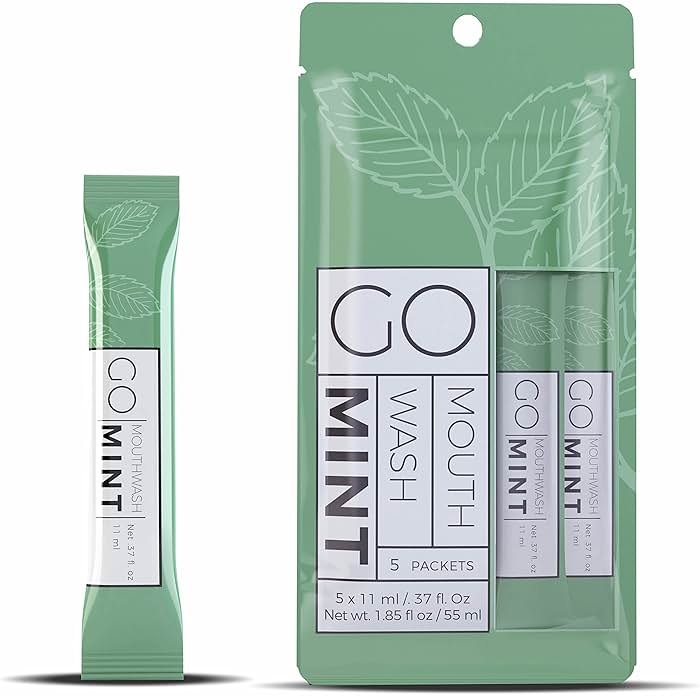 GO mouthwash no Alcohol Formula (Mint, 720 Individual Packets) - Product Image