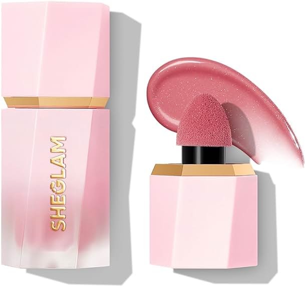 SHEGLAM Color Bloom Dayglow Liquid Blush Makeup for Cheeks Shimmer Finish - Love Cake - Product Image
