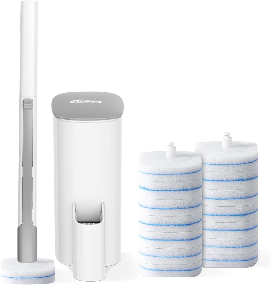 oshang Disposable Toilet Brush - Toilet Bowl Cleaner, Toilet Cleaning Supplies, Toilet Brush with Holder, 14 Refills for Deep Cleaning and Hygienic Bathroom Maintenance - Product Image
