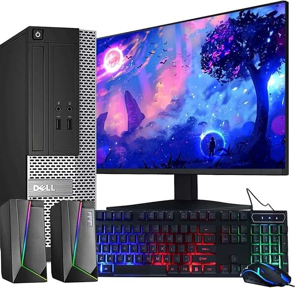 Dell OptiPlex Computer Desktop PC, Intel Core i5 3rd Gen 3.2 GHz, 16GB RAM, 2TB HDD, New 22 Inch LED Monitor, RGB Keyboard and Mouse, WiFi, Windows 11 Pro (Renewed) - Product Image