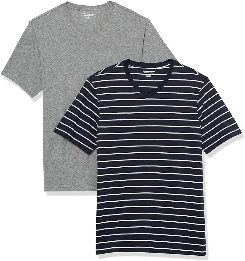Amazon Essentials Men's V-Neck Short-Sleeve T-Shirts, Pack of 2 - Product Image