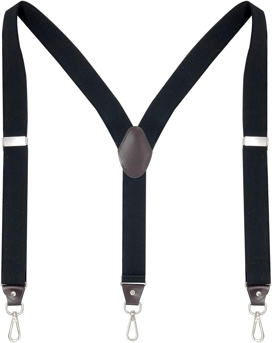 Ausukler Men's Suspenders with Swivel Hooks and Elastic Straps Y-back, for Heavy Duty, Big and Tall - Product Image
