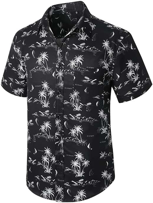 Enlision Men's Hawaiian Shirt Short Sleeve Casual Summer Beach Aloha Shirt Floral Button Down Tropical Hawaii Shirts - Product Image
