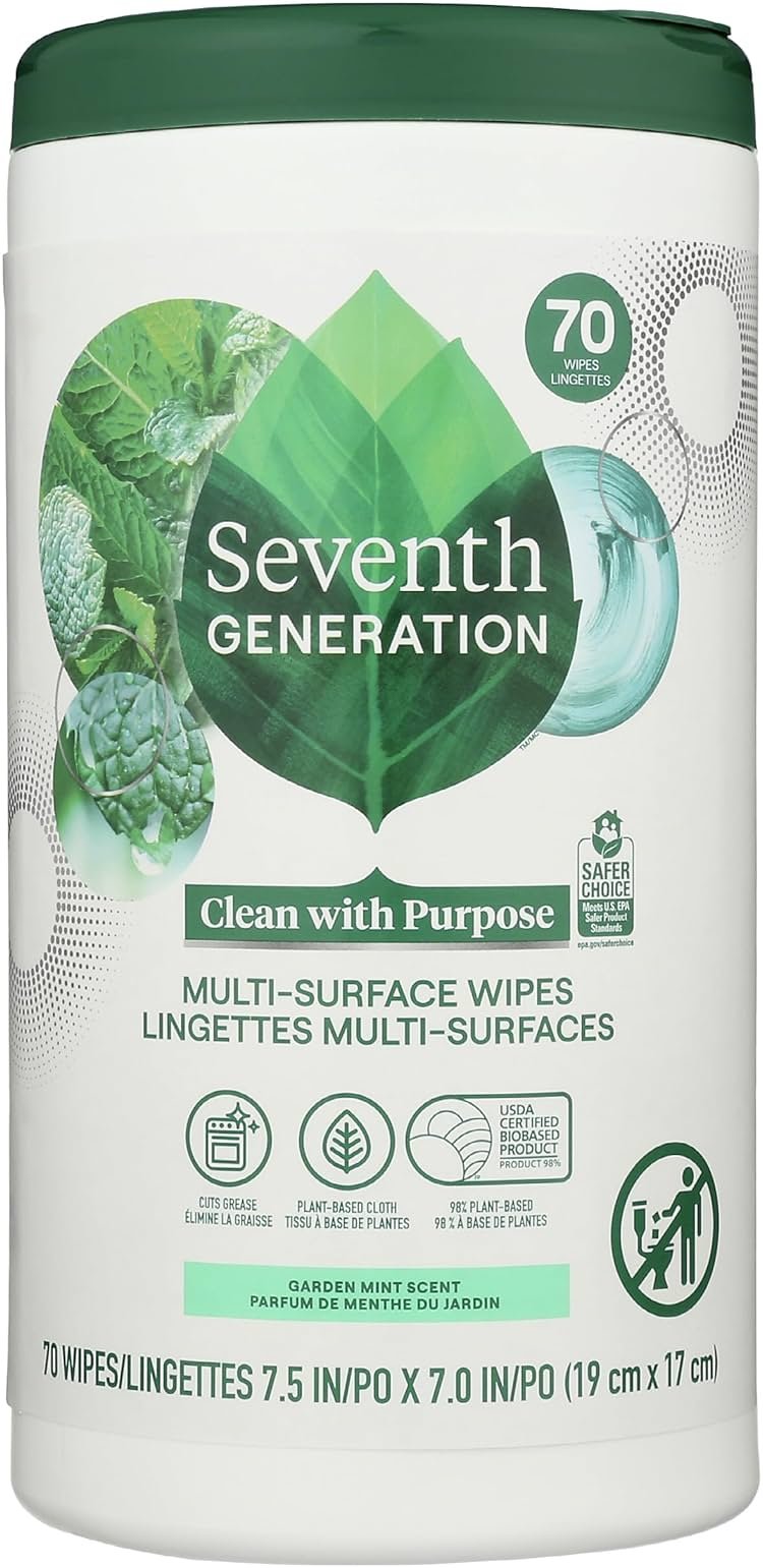 Seventh Generation Multi-Surface Wipes, Garden Mint Scented, 70 Count - Product Image