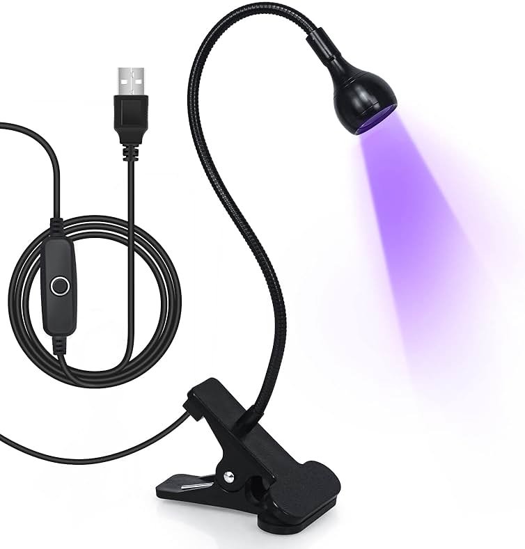AORAEM Nail Lamp LED Nail Manicure Light Nail Polish Curing Lamps with Black Gooseneck and Clamp for Gel Nails - Product Image