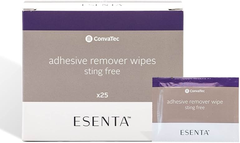 ConvaTec ESENTA Adhesive Remover Wipes for Around Stomas and Wounds, Sting Free, Alcohol Free, 25ct Box (Pack of 1) - Product Image