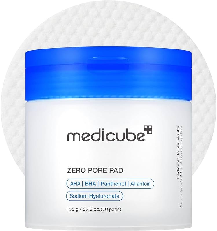 Medicube Zero Pore Pads 2.0, Dual-Textured Facial Toner Pads for Exfoliation and Pore Care with 4.5% AHA Lactic Acid & 0.45% BHA Salicylic Acid, Ideal for All Skin Types, Korean Skin Care (70 units) - Product Image