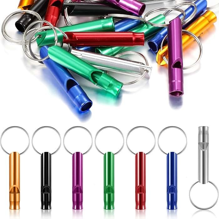 Konohan 105 Aluminum Emergency Whistle with Keychain Safety Survival Whistle Sturdy Light Loud Sound for Women Camping Defense Hiking Alarm 7 Colors(Regular,Ring) - Product Image