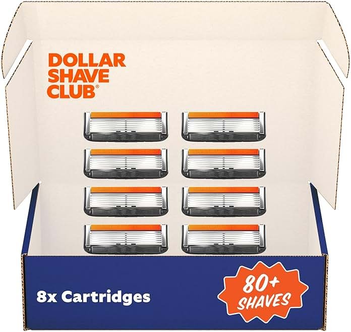 Dollar Shave Club | 6 Blade Razor Refills (8 Pack) | 6 Stainless Steel Blades for a Close & Comfortable Shave - Product Image