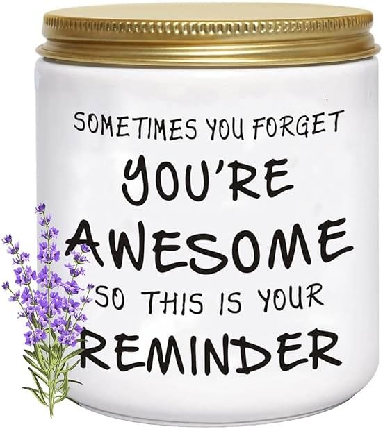 BFJLIFE Candles Gifts for Women Unique Inspirational Mothers Day Christmas Birthday Self Care Relaxation Spa Gifts for Sister Friend Her Wife Girlfriend Lavender Scented Candle - Product Image