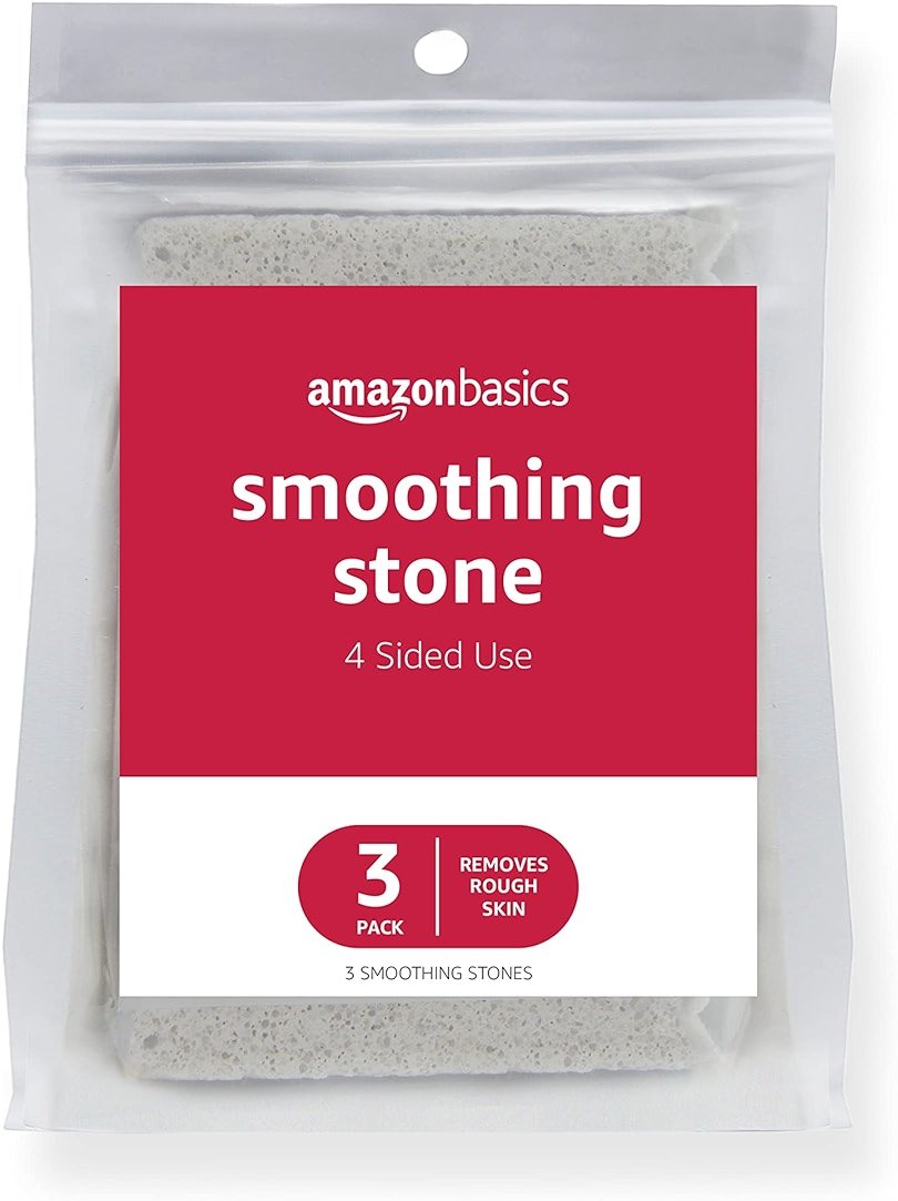 Amazon Basics Dead Skin Remover Smoothing Stone, Foot Exfoliator for Calluses and Cracked Heels, Grey, 3-Pack - Product Image