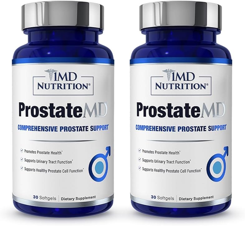1MD Nutrition ProstateMD Saw Palmetto Prostate Support Supplement - Support for Urinary Tract and Frequent Bathroom Urges | 60 Softgels (2-Pack) - Product Image
