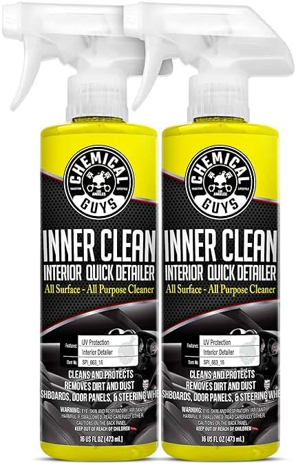 Chemical Guys SPI_663_1602 InnerClean Interior Quick Detailer and Protectant, Pineapple Scent, Safe for Cars, Trucks, SUVs, Jeeps, Motorcycles, RVs & More, 16 fl oz, 2 Pack - Product Image