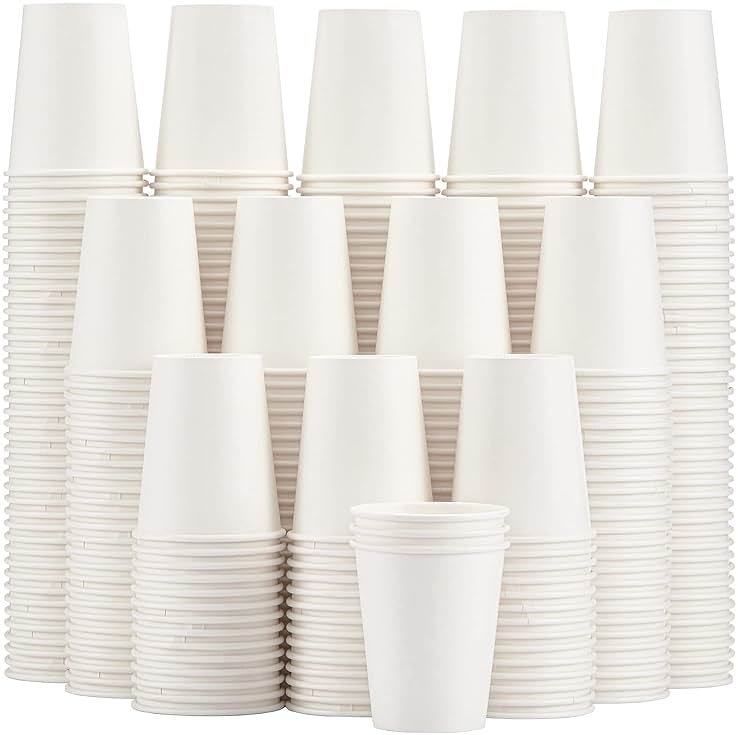 Lamosi 300 Pack Paper Cups 8 oz, Disposable Coffee Cups, Paper Coffee Cups 8 oz, White Hot/Cold Beverage Drinking Cup for Water Juice or Tea, Office Party Home Travel - Product Image