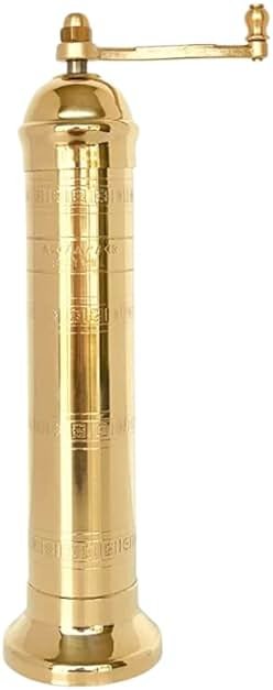 Alexander Home Original Greek Salt Mill, 9-Inch Brass – European Manual Salt Grinder Refillable - Product Image