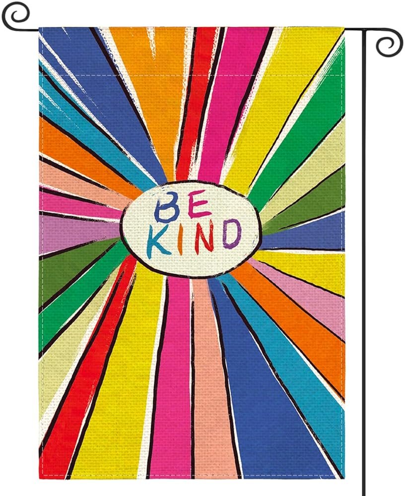 AVOIN colorlife Be Kind Rainbow Sunshine Pride Garden Flag Double Sided, LGBTQ Community Parade Gay Pride Lesbian Transgender Bisexual Yard Outdoor Decoration 12 x 18 Inch - Product Image