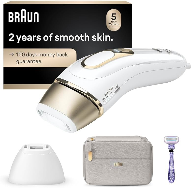 Braun IPL, Silk·Expert Pro 5, IPL Hair Removal for Women and Men, Permanent Laser Hair Reduction At-Home, 2 Heads, Pouch, Venus Razor, IPL5157 - Product Image