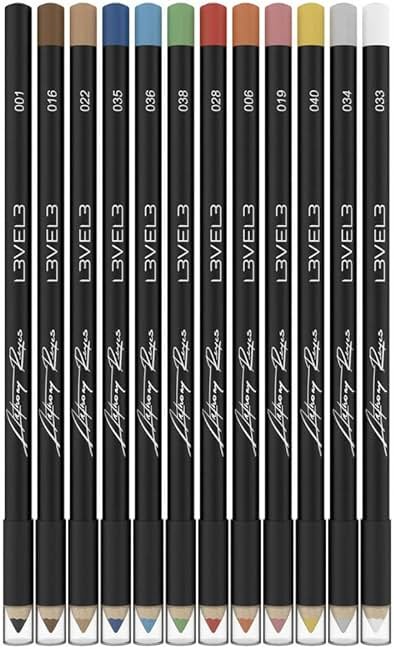 Level 3 Colored Line Pencils - Barber Pencil for Hairline, Beard and Hair Tattoo Designs - Haircut Contour and Edge Up Pencil for Men and Barbers - Product Image
