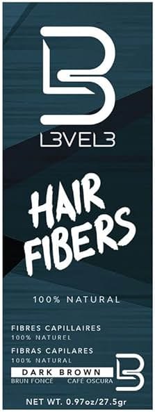 L3 Hair Fibers - Cover Bald Spot or Thinning Hair - Natural Looking Finish - Instant Grey Coverage and Thicker Hair (Brown) - Product Image